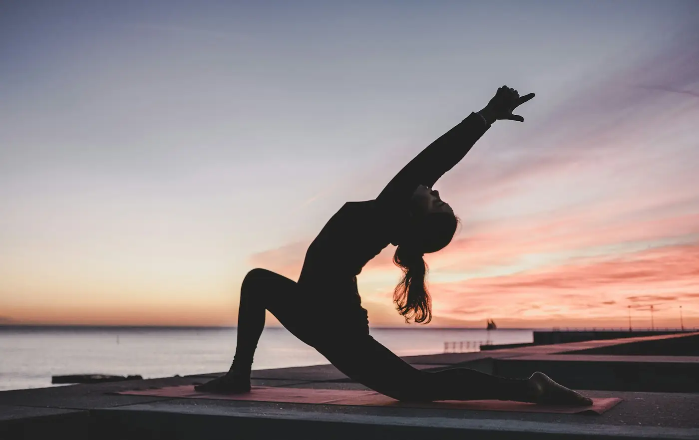 Patient stretching outdoors